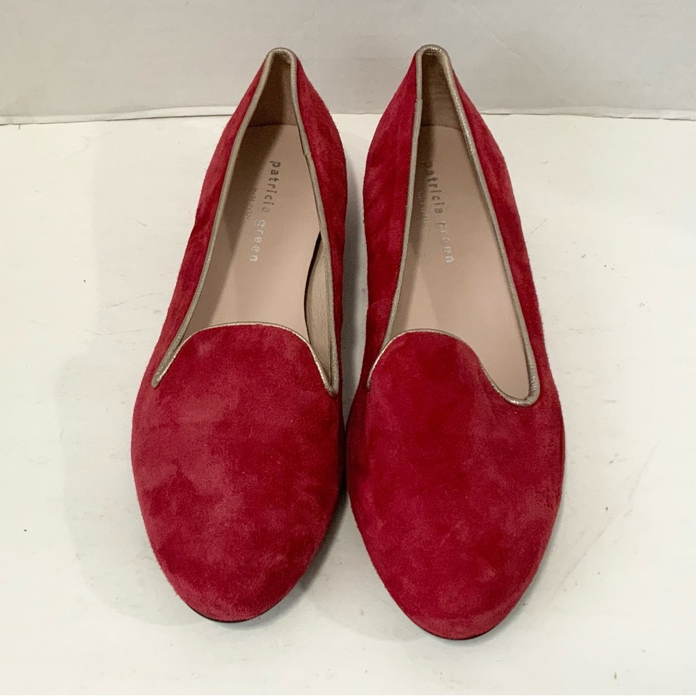 Patricia Green Waverly Red Suede Leather Loafers Slip On Flats Women’s Size 7